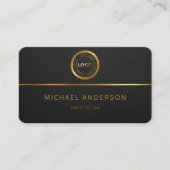 Monogram Professional Luxury Dark Gold Circle Logo Visitekaartje (Voorkant)