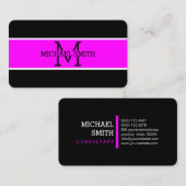 Monogram Professional Magenta Modern Visitekaartje (Voorkant / Achterkant)