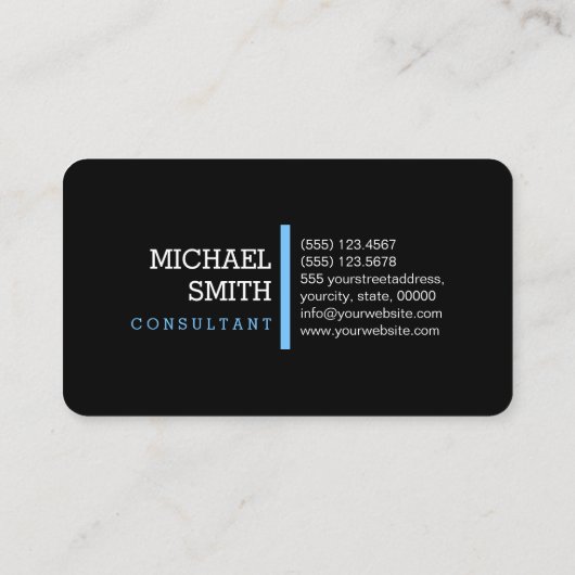 Monogram Professional Maya Blue Horizontale Lijn Visitekaartje (Achterkant)