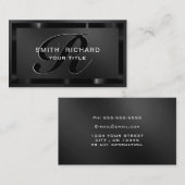 Monogram Professional Metal Plain Chic Black Visitekaartje (Voorkant / Achterkant)