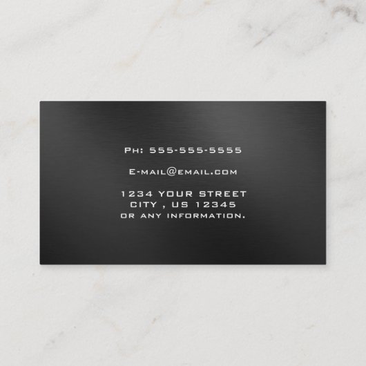 Monogram Professional Metal Plain Chic Black Visitekaartje (Achterkant)