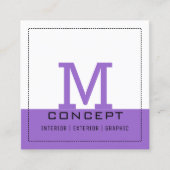 Monogram Professional Modern Amethyst Vierkante Visitekaartje (Voorkant)
