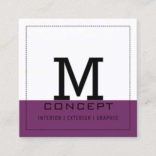 Monogram Professional Modern Byzantium Vierkante Visitekaartje (Voorkant)