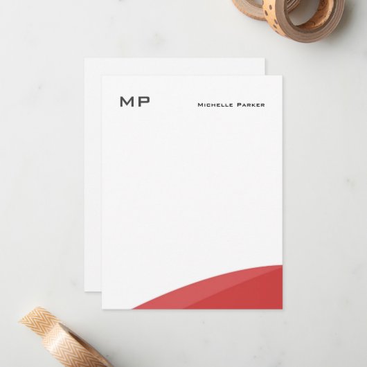 Monogram Professional Plain Minimalist Notitiekaartje (Voorkant / Achterkant in situ)