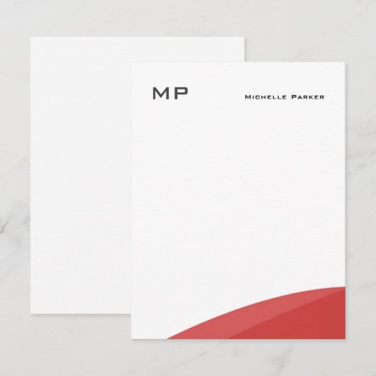 Monogram Professional Plain Minimalist Notitiekaartje (Voorkant / Achterkant)