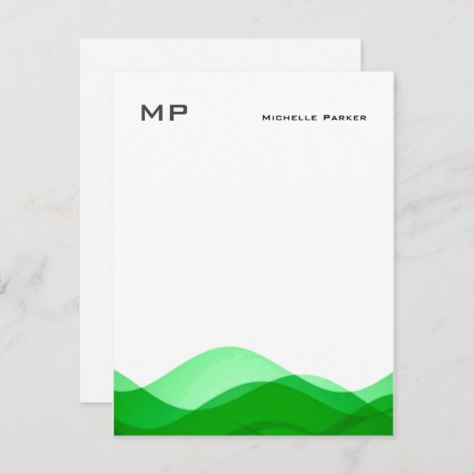 Monogram Professional Plain Minimalist Notitiekaartje (Voorkant / Achterkant)