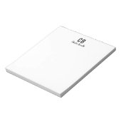 Monogram Professioneel Eenvoudig Minimalistisch Mo Notitieblok (Linkerzijde)