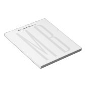 Monogram Professioneel Eenvoudig Minimalistisch Notitieblok (Schuin)