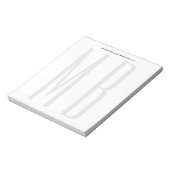 Monogram Professioneel Eenvoudig Minimalistisch Notitieblok (Linkerzijde)