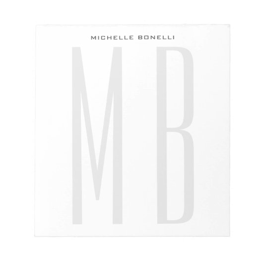 Monogram Professioneel Eenvoudig Minimalistisch Notitieblok (Voorkant)