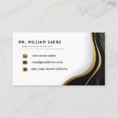 Monogram Professioneel Elegant Gouden Leeuw Logo Visitekaartje (Achterkant)