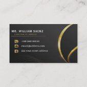 Monogram Professioneel Elegant Gouden Leeuw Logo Visitekaartje (Achterkant)