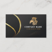 Monogram Professioneel Elegant Gouden Leeuw Logo Visitekaartje (Voorkant)