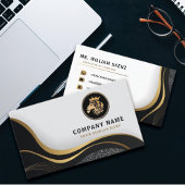 Monogram Professioneel Elegant Gouden Leeuw Logo Visitekaartje