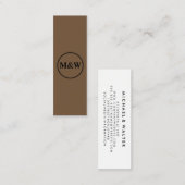 Monogram Professioneel Elegant Mini Visitekaartje (Voorkant / Achterkant)