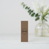 Monogram Professioneel Elegant Mini Visitekaartje (Staand voorkant)