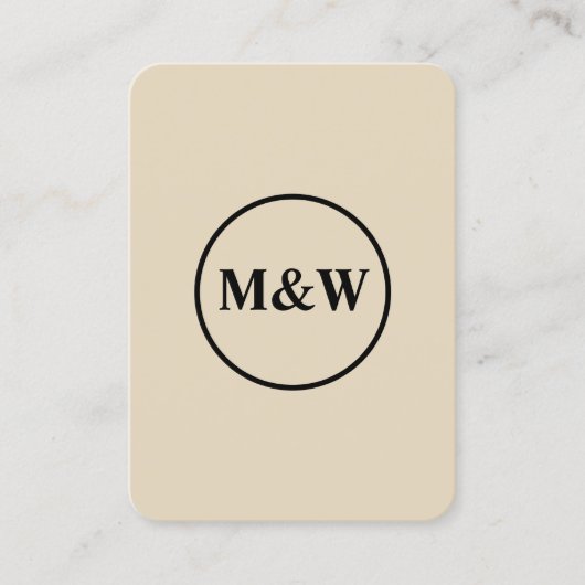 Monogram Professioneel Elegant Visitekaartje (Voorkant)