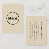 Monogram Professioneel Elegant Visitekaartje (Voorkant / Achterkant)