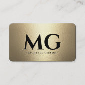 Monogram Professioneel Elegant Zwart Goud Visitekaartje (Voorkant)