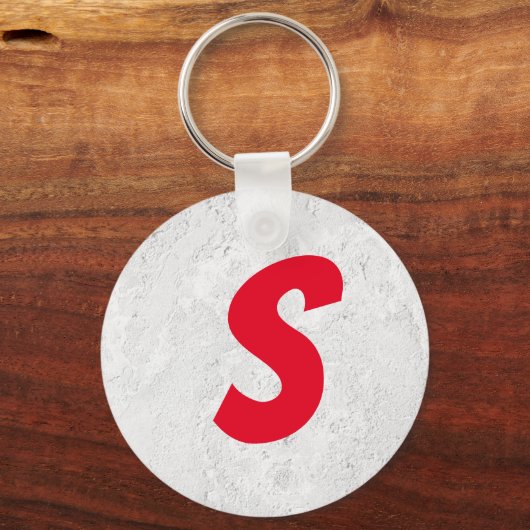 Monogram professioneel gewoon initiaal toevoegen sleutelhanger (Voorkant)