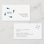 Monogram professioneel minimalistisch marinewit visitekaartje (Voorkant / Achterkant)