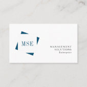 Monogram professioneel minimalistisch marinewit visitekaartje (Voorkant)