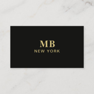 Monogram Professioneel Modern Zwart Zakelijk Visit Visitekaartje