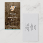 Monogram, Professioneel Nerd, ledereffect Visitekaartje (Voorkant / Achterkant)