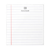 Monogram professioneel papier met minimalistische  notitieblok (Voorkant)