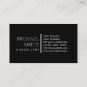 Monogram Professioneel platte zwart Modern Titaniu Visitekaartje (Achterkant)