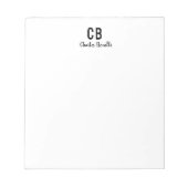 Monogram Professionele Eenvoudige Minimalistische  Notitieblok (Voorkant)