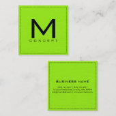 Monogram Professionele Elegante Moderne Limoen Vierkante Visitekaartje (Voorkant / Achterkant)