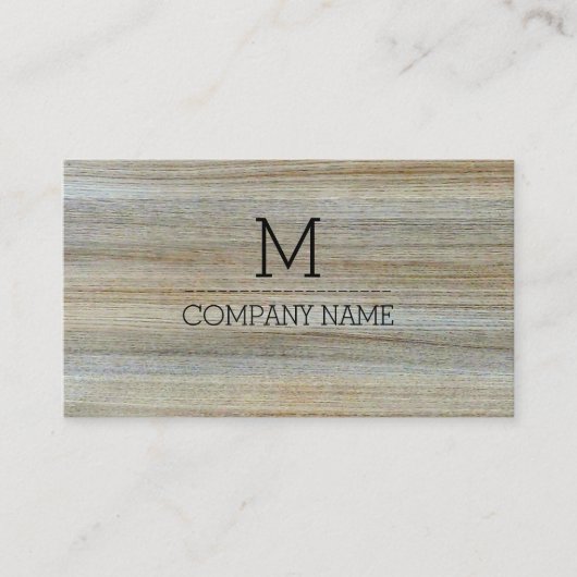 Monogram professionele houtkorrel #3 visitekaartje (Voorkant)