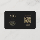 Monogram Professionele Marketing Modern Zwart Visitekaartje (Achterkant)