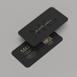 Monogram Professionele Marketing Modern Zwart Visitekaartje