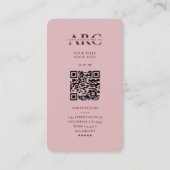 Monogram Professionele Marketing Roze Modern Visitekaartje (Achterkant)
