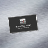 Monogram professionele metalen rand visitekaartje magneet (Voorbeeld)