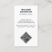 Monogram Professionele (QR) Wit & Matzwart Visitekaartje (Achterkant)