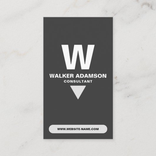 Monogram Professionele (QR) Wit & Matzwart Visitekaartje (Voorkant)