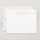 Monogram Professionele Saliegroene Rand Briefpapie Notitiekaartje (Voorkant)