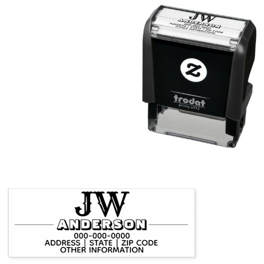 Monogram professionele student leraar mam zelfinktende stempel (In situ)