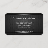 Monogram Professionele Zwarte Metal Textuur Visitekaartje (Achterkant)