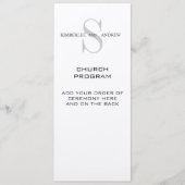 Monogram-programma voor het huwelijk programmakaart (Voorkant)