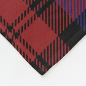 Monogram Pset Tartan Rode Paarse Rustige Naam Fleece Deken (Hoek)
