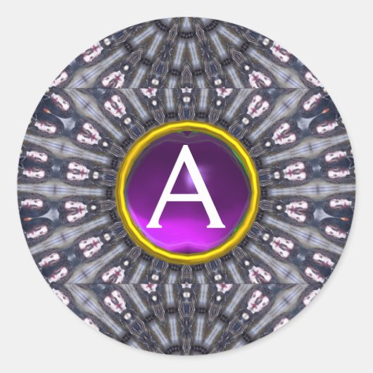 Monogram PSYCHEDELIC KALEIDOSCOPE/MYSTISCHE MEMORI Ronde Sticker (Voorkant)