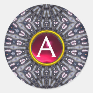 Monogram PSYCHEDELIC KALEIDOSCOPE/MYSTISCHE MEMORI Ronde Sticker