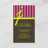 Monogram psychedelische kleuren/chocoladestrepen visitekaartje (Achterkant)