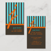 Monogram psychedelische kleuren/chocoladestrepen visitekaartje (Voorkant / Achterkant)