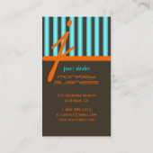 Monogram psychedelische kleuren/chocoladestrepen visitekaartje (Achterkant)