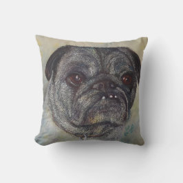 MONOGRAM PUG WATERVERF PORTRAT KUSSEN